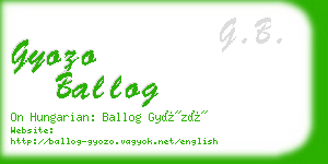 gyozo ballog business card